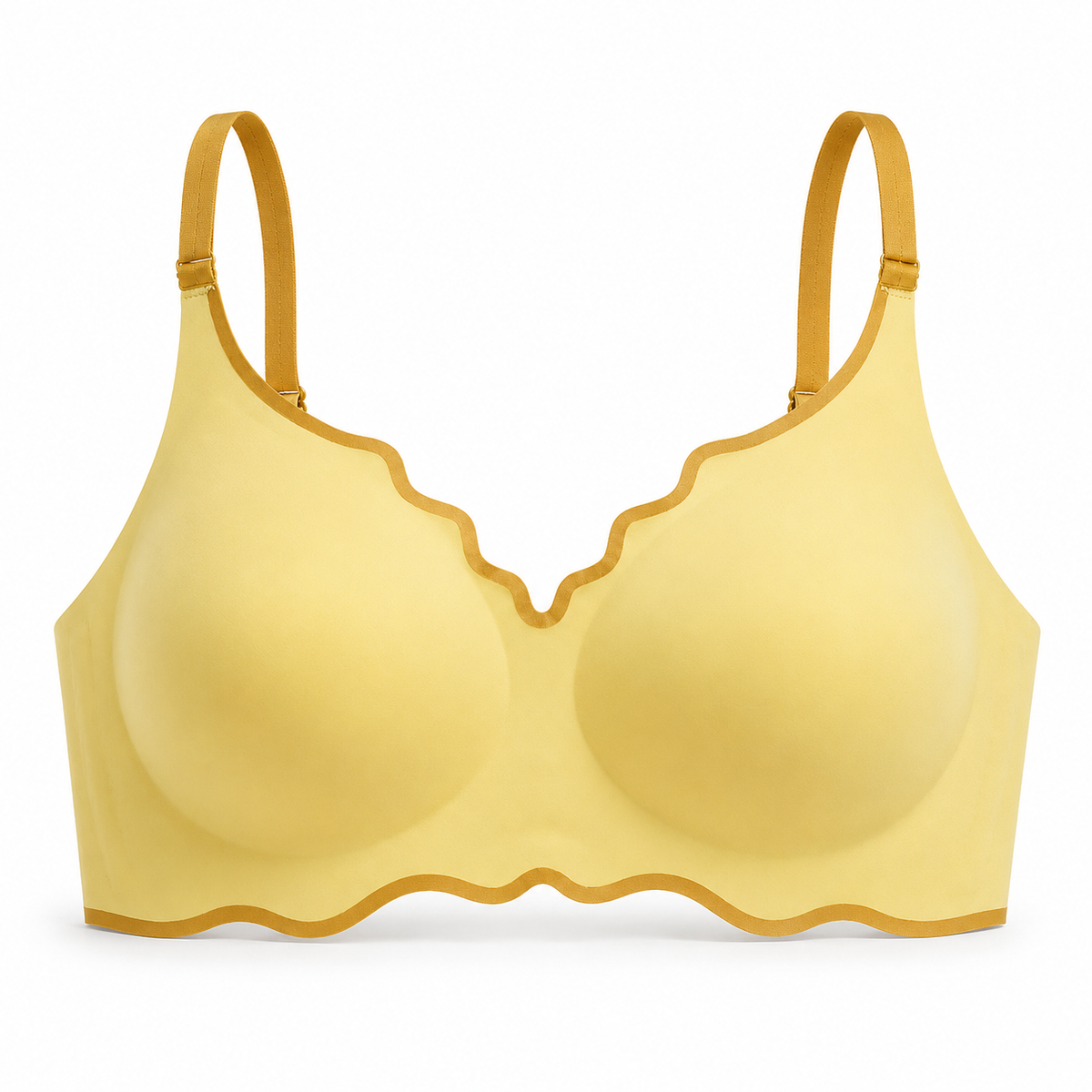Sutiã Rubi Sem Aro Push-Up Copa 3/4 com Borda Ondulada Bicolor