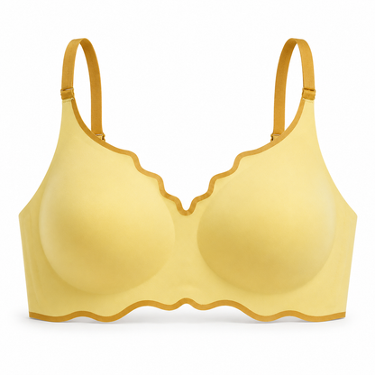 Sutiã Rubi Sem Aro Push-Up Copa 3/4 com Borda Ondulada Bicolor
