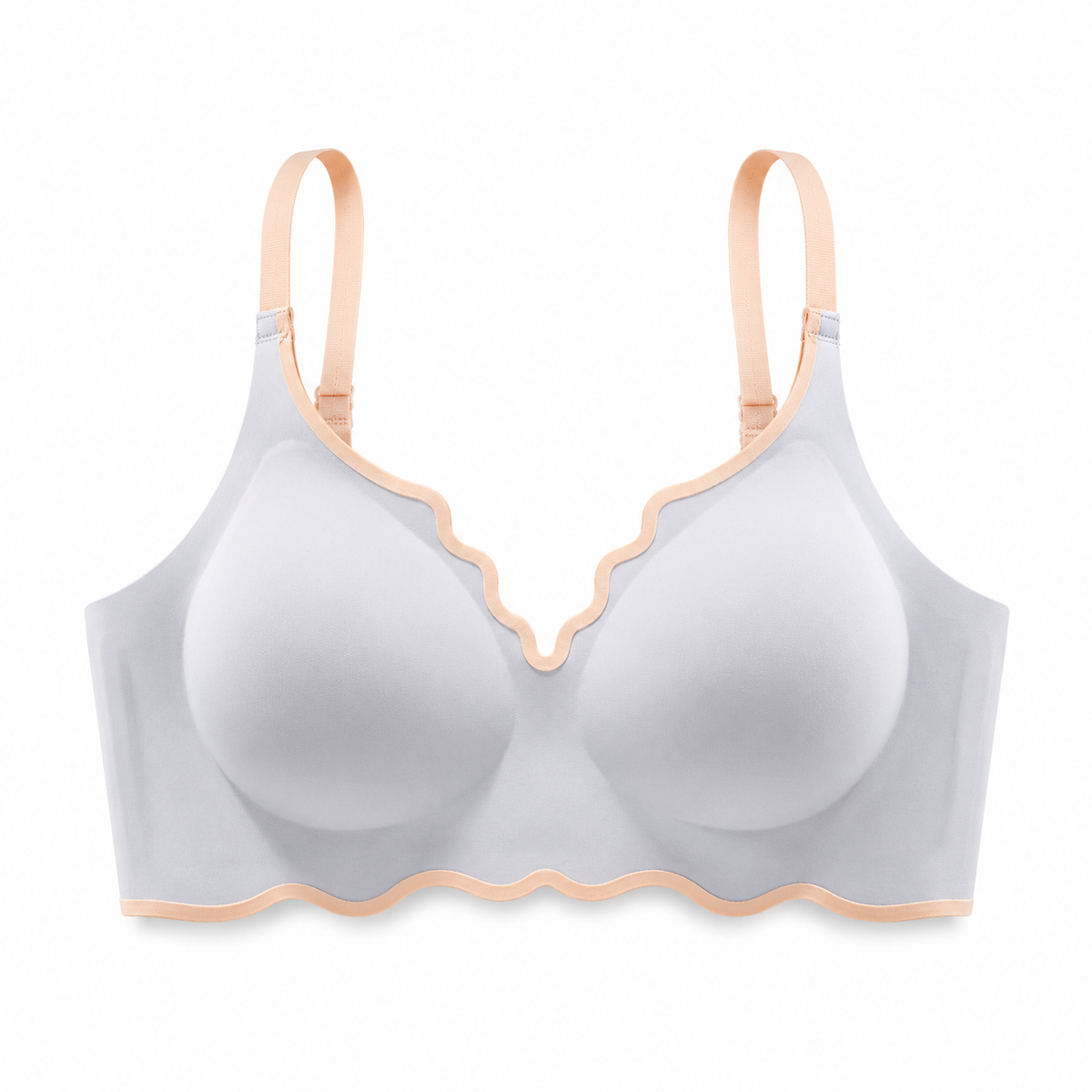 Sutiã Rubi Sem Aro Push-Up Copa 3/4 com Borda Ondulada Bicolor