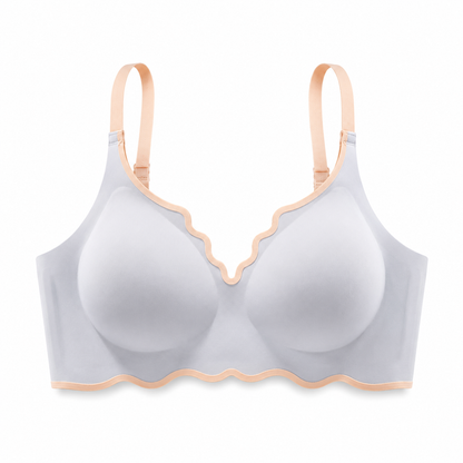 Sutiã Rubi Sem Aro Push-Up Copa 3/4 com Borda Ondulada Bicolor