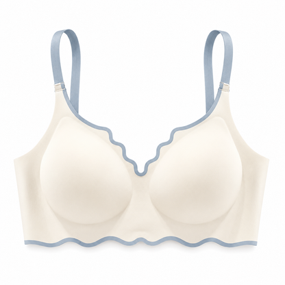 Sutiã Rubi Sem Aro Push-Up Copa 3/4 com Borda Ondulada Bicolor