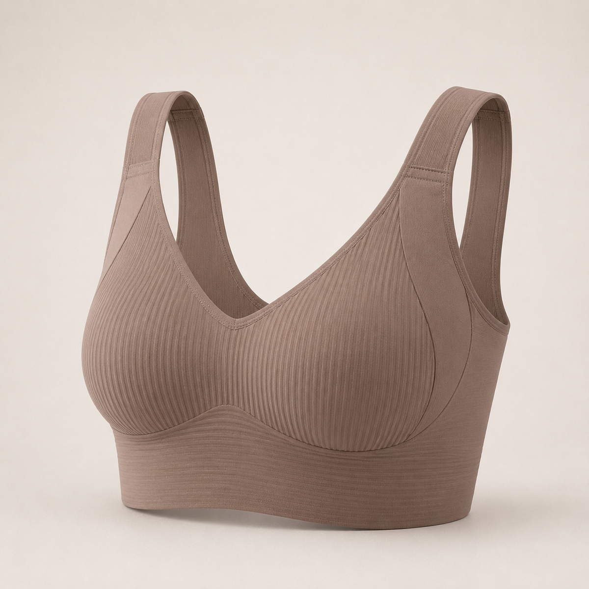 Sutiã Nadir Sajô - Sem Aro, Sem Costura, Canelado, Decote V, Plus Size