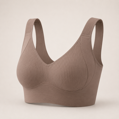 Sutiã Nadir Sajô - Sem Aro, Sem Costura, Canelado, Decote V, Plus Size