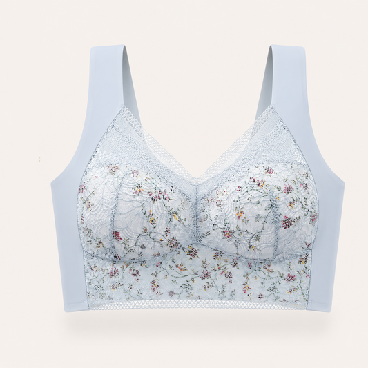 Sutiã Mônica - Sem Aro Ice Silk com Renda Floral Full Cup Plus Size
