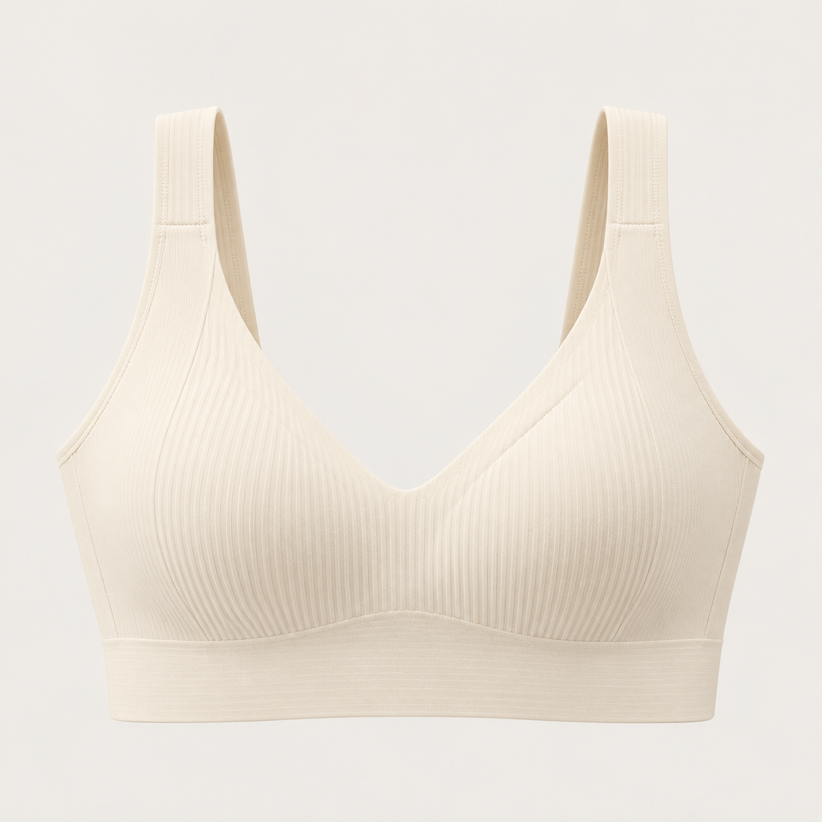 Sutiã Nadir Sajô - Sem Aro, Sem Costura, Canelado, Decote V, Plus Size