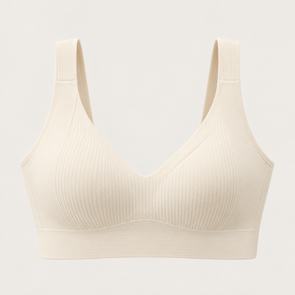 Sutiã Nadir Sajô - Sem Aro, Sem Costura, Canelado, Decote V, Plus Size