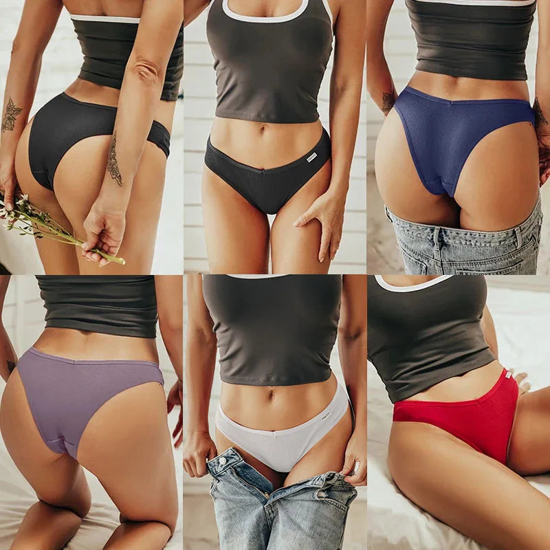 Kit Calcinhas Isabela – 5 Peças Algodão Bikini Cintura Baixa