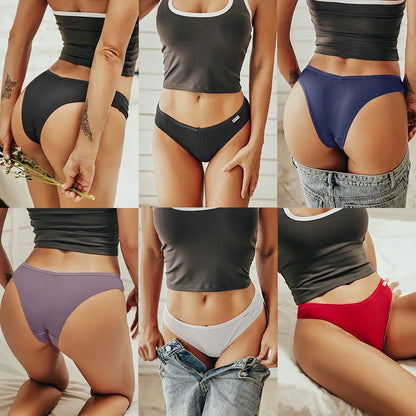 Kit Calcinhas Isabela – 5 Peças Algodão Bikini Cintura Baixa