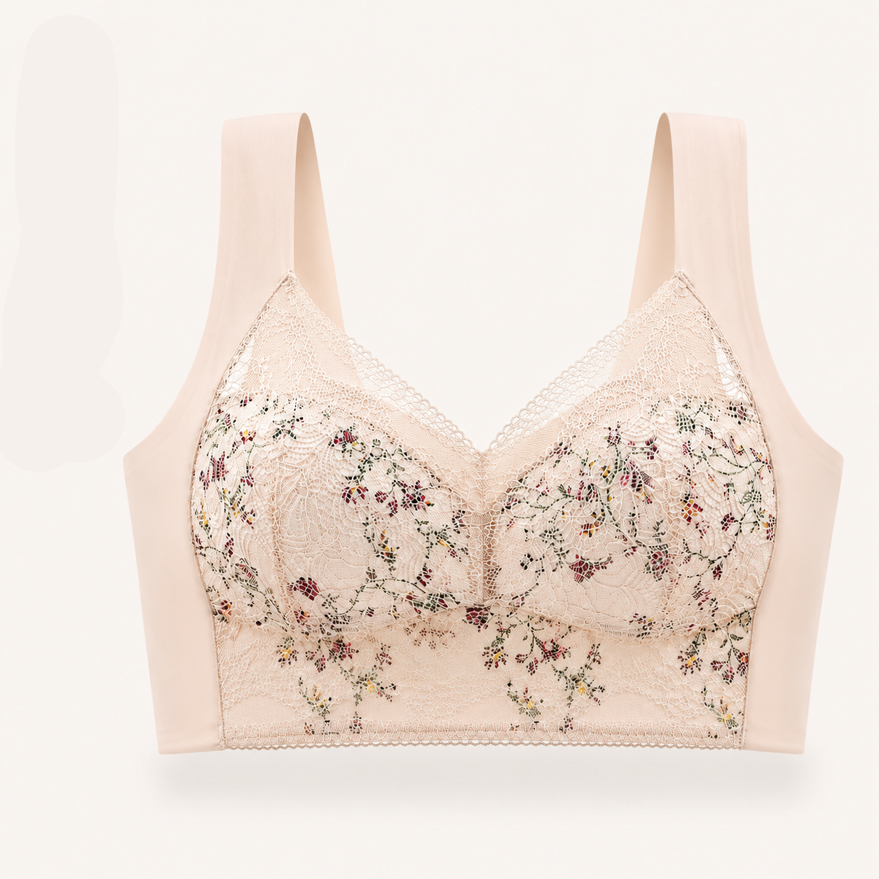 Sutiã Mônica - Sem Aro Ice Silk com Renda Floral Full Cup Plus Size