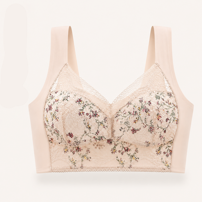 Sutiã Mônica - Sem Aro Ice Silk com Renda Floral Full Cup Plus Size