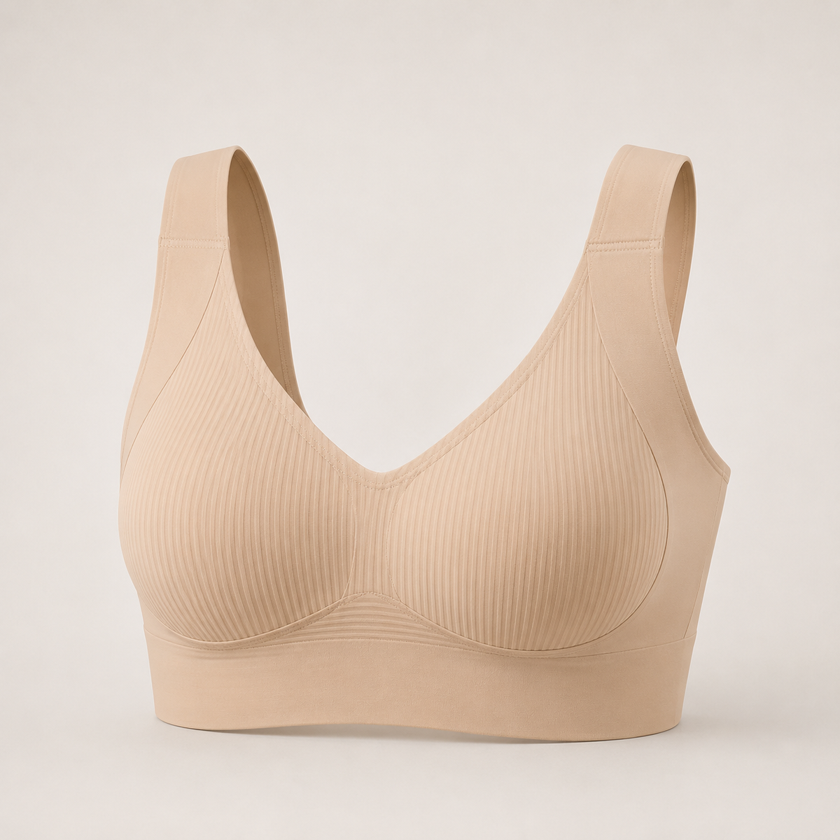 Sutiã Nadir Sajô - Sem Aro, Sem Costura, Canelado, Decote V, Plus Size