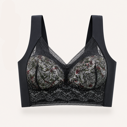 Sutiã Mônica - Sem Aro Ice Silk com Renda Floral Full Cup Plus Size