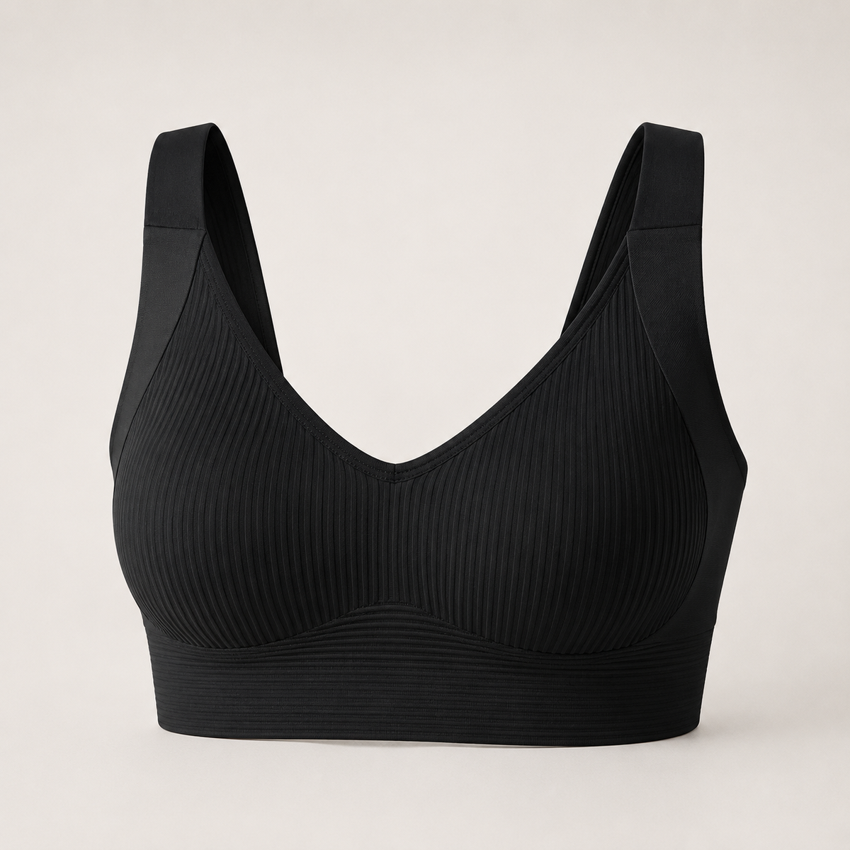 Sutiã Nadir Sajô - Sem Aro, Sem Costura, Canelado, Decote V, Plus Size