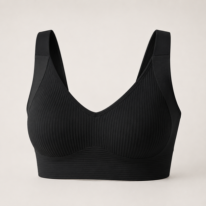 Sutiã Nadir Sajô - Sem Aro, Sem Costura, Canelado, Decote V, Plus Size