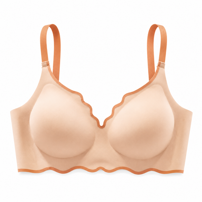 Sutiã Rubi Sem Aro Push-Up Copa 3/4 com Borda Ondulada Bicolor