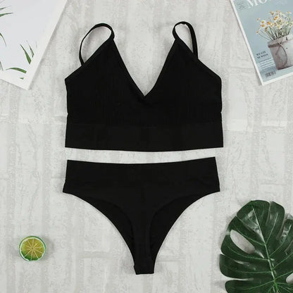 Conjunto Lara Bralette e Calcinha G-String Seamless Sem Aro