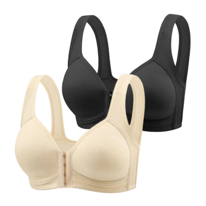 Sutiã Sem Aro com Fechamento Frontal por Colchetes Full Cup - Conforto Diário Sem Costura
