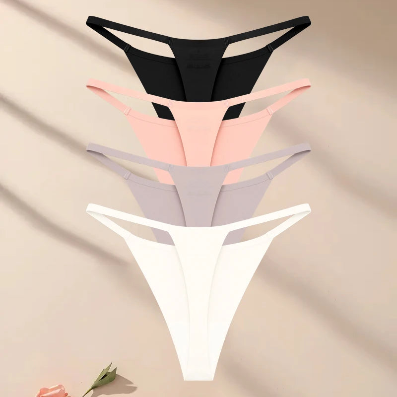 Kit Calcinhas Luna – 4 Peças Ultra-Finas Tanga Sem Costura Aparente