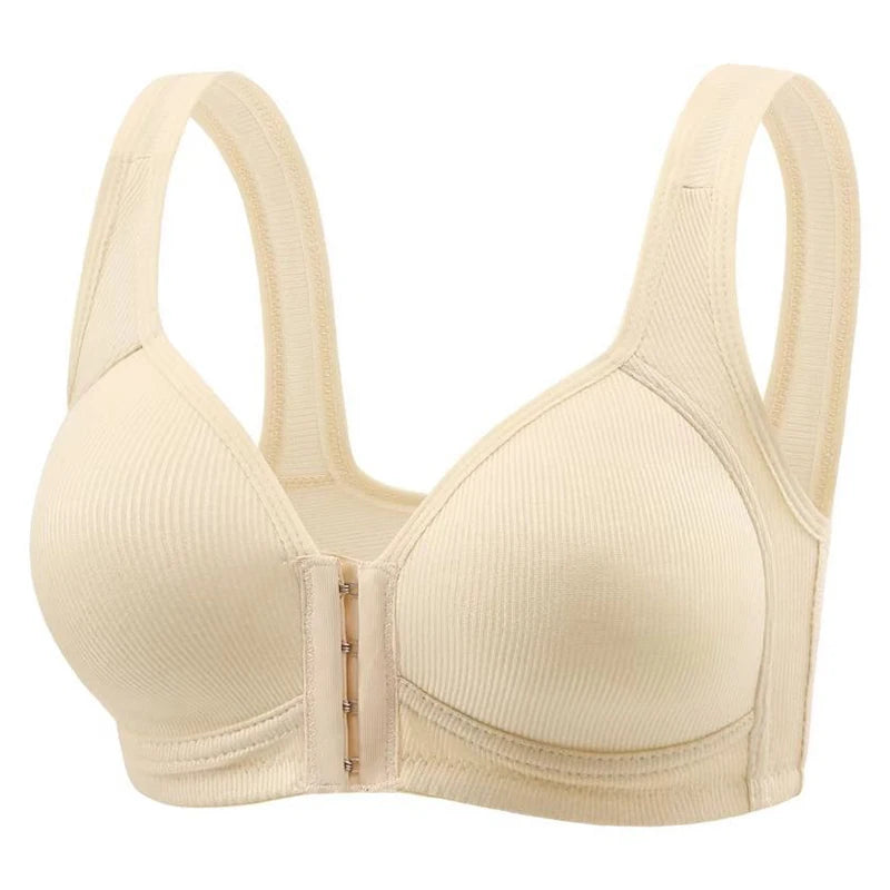 Sutiã Sem Aro com Fechamento Frontal por Colchetes Full Cup - Conforto Diário Sem Costura