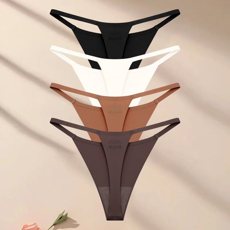 Kit Calcinhas Luna – 4 Peças Ultra-Finas Tanga Sem Costura Aparente