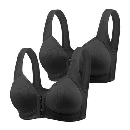 Sutiã Sem Aro com Fechamento Frontal por Colchetes Full Cup - Conforto Diário Sem Costura