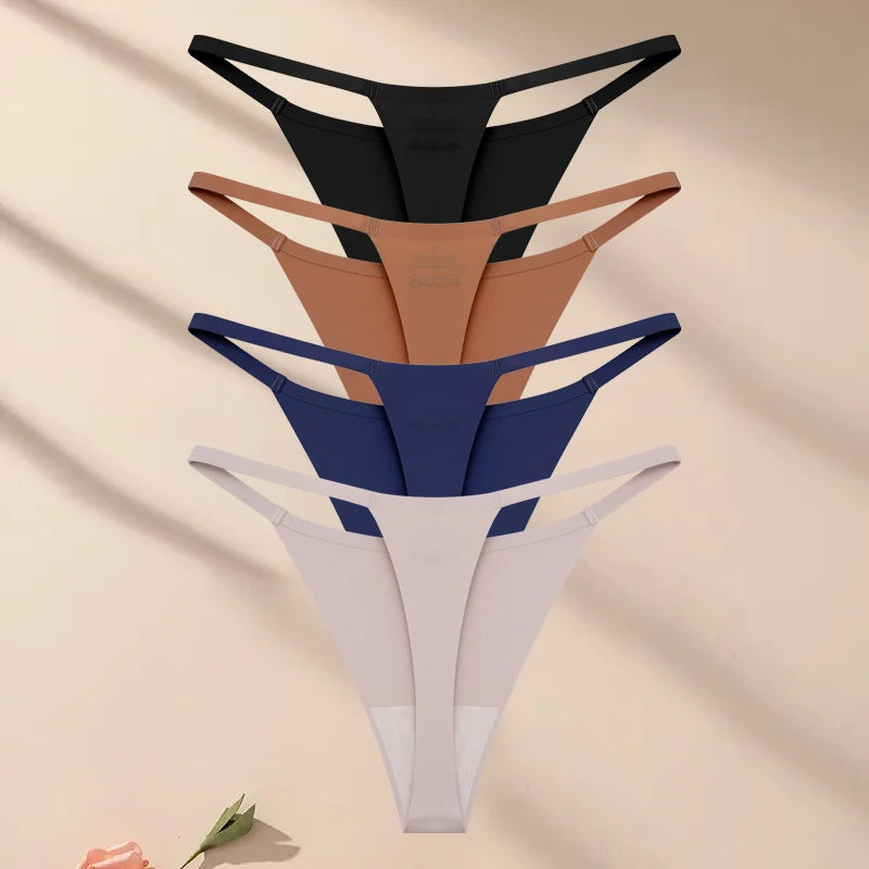 Kit Calcinhas Luna – 4 Peças Ultra-Finas Tanga Sem Costura Aparente