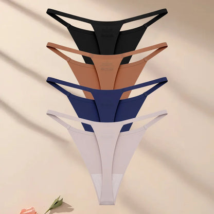 Kit Calcinhas Luna – 4 Peças Ultra-Finas Tanga Sem Costura Aparente