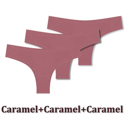 Kit Calcinhas Clara – 3 Peças Seamless Estilo Maillard Cintura Baixa