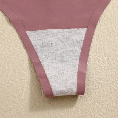 Kit Calcinhas Mia – 4 Peças Ultra-Finas G-String Ice Silk Cintura Baixa