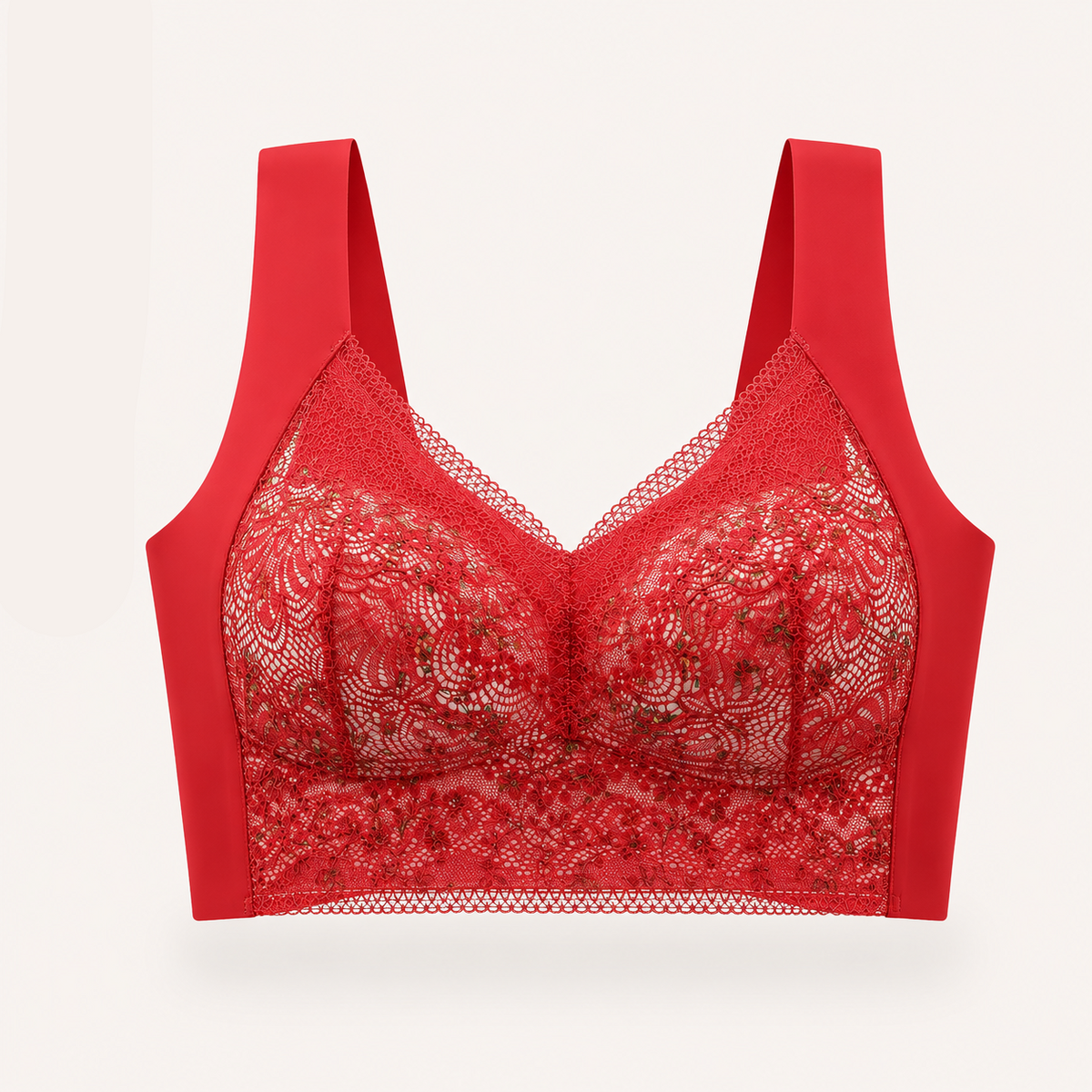 Sutiã Mônica - Sem Aro Ice Silk com Renda Floral Full Cup Plus Size