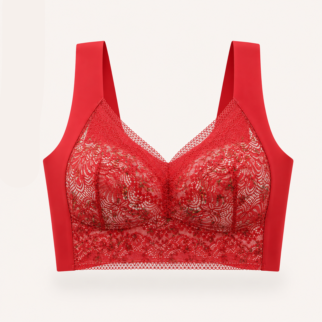 Sutiã Mônica - Sem Aro Ice Silk com Renda Floral Full Cup Plus Size